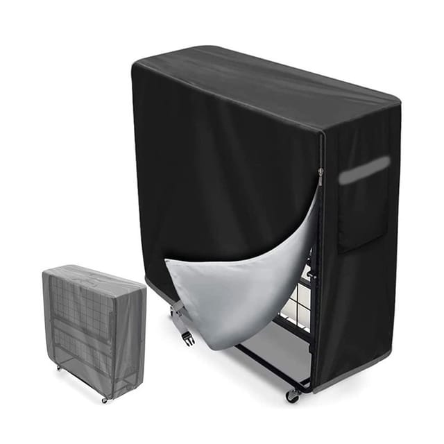 Faltbarer Bettbezug Mit Reißverschluss, Staubdicht, Uv-beständig, Belüftungsloch-design, Bett-aufbewahrungstasche Für Büro, Freizeit, Betten, Campingbetten, Escort-bett, Schwarz, 99 X 38 X 114cm