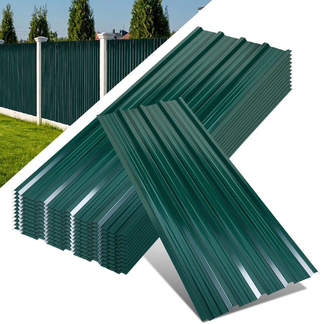 Jiubiaz 36x Trapezblech Aus Verzinktem Stahl 129×46 Cm Trapezblech / Profilblech Dachblech 21 M² Grün Für Geräteschuppen & Gartenhaus