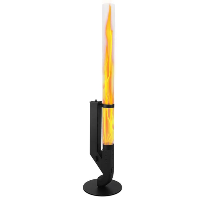 Jiubiaz Pellet Feuersäule Aus Kohlenstoffstahl Mit 3 Mm Borosilikatglas Und Brennstoffklappe, Pelletfackel Für Garten & Terrasse