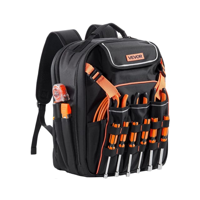 Werkzeugtasche Mit 45 Fächern, Robustem Organizer, Laptopfach, Für Elektriker Und Reparaturfachleute