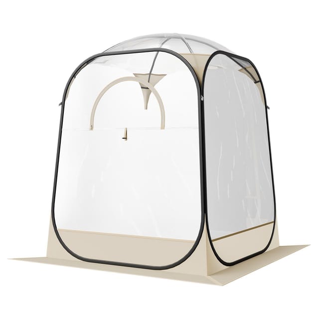 Faltbares Sportzelt 1,27 X 1,27 M, Transparente Kuppel, Wasserdicht, Für 1 Person, Inklusive Bodenplane Und Tarp, Für Camping, Iglu, Veranstaltungen Und Angeln