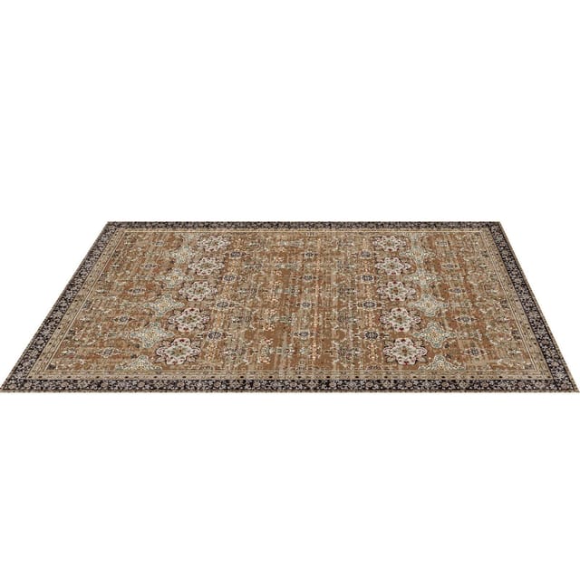 Waschbarer Teppich 274 X 366 Cm, Weicher, Rutschfester Teppich Für Haustiere Und Kinder, Vintage-design Für Schlafzimmer, Wohnzimmer, Büro, Grün