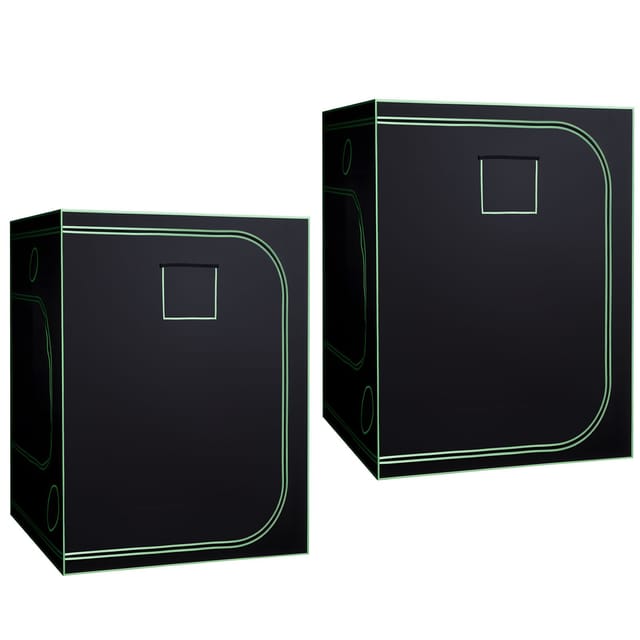 Growzelt-set 150 X 150 X 200 Cm, Vollspektrum-led-lampe Und Belüftung, 600d Reflektierende Mylar-folie
