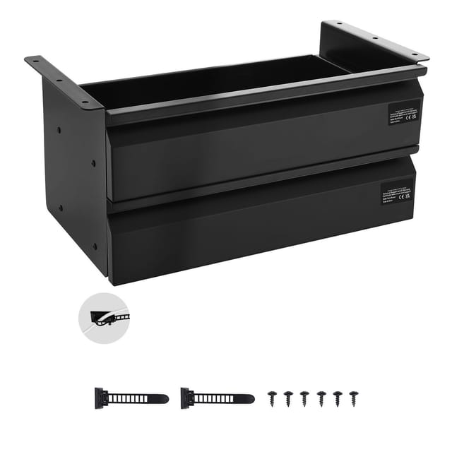 Vevor 16 Ausziehbare Untertischschublade Mit 2 Fächern, Versteckter Organizer Für Steh-sitz-schreibtische, 45,7 X 22,9 X 20,3 Cm