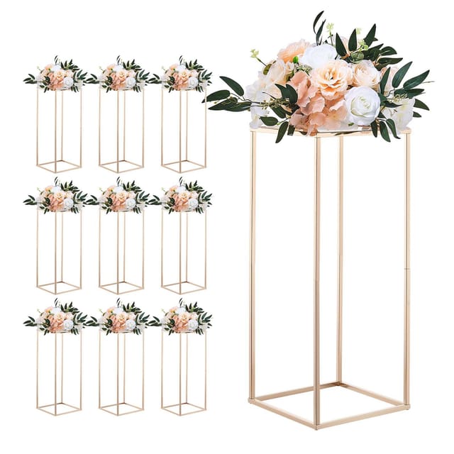 Set Mit 10 Rechteckigen Acryl-blumenhaltern Zur Tisch- Und Bankettdekoration
