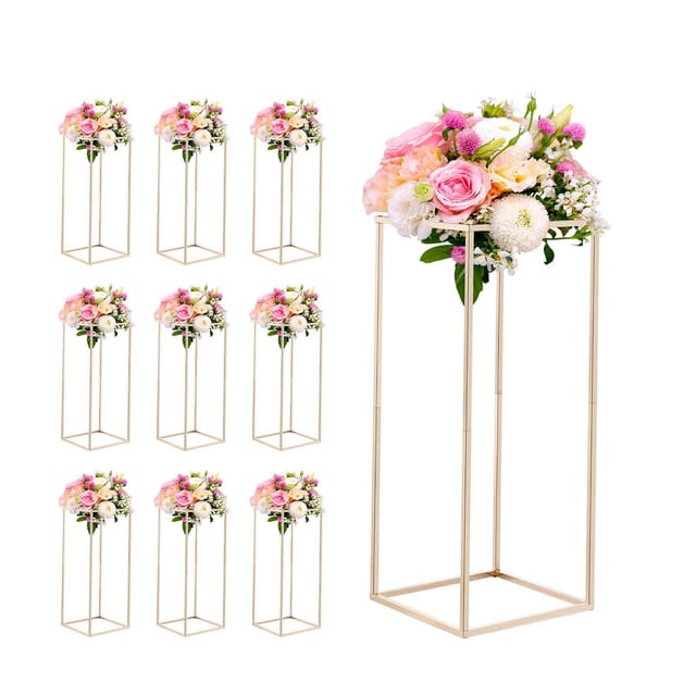 Set Mit 10 Rechteckigen Blumenhaltern Für Hochzeiten, Perfekt Für Tischdekorationen, Bankette Und Empfänge, Elegant