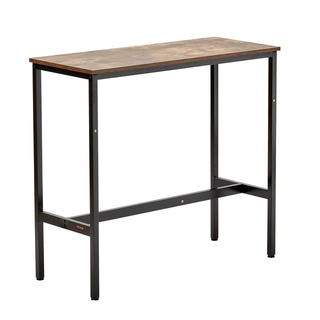 Schmaler Stehtisch Aus Metall, Stehtisch Im Pub-stil, Einfach Zu Montieren, 99 X 41 X 90 Cm, Für Wohnzimmer Und Partys, Schwarz
