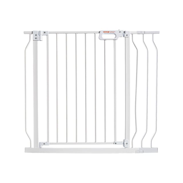 Extra Breites Treppenschutzgitter, Höhe 75–94 Cm, 76 Cm Breites Automatisches Hundeschutzgitter Für Treppen Und Wohnbereich, Klemmbefestigung, Weiß