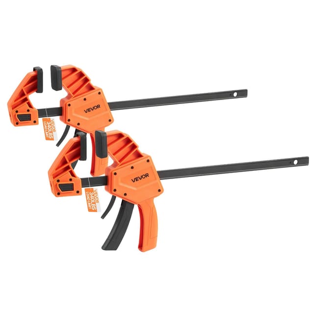 Set Mit 2 Stangenklemmen, 30 X 48 Cm, Hochwertige Schnellspannklemmen Aus Kunststoff Und Stahl, Tragkraft 154 Kg, Orange Und Schwarz