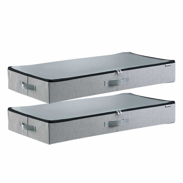 45-liter-aufbewahrungsboxen Für Unter Das Bett Mit Transparenten Deckeln, 850 X 430 X 120 Mm, 2er-set Für Kleidung Und Schuhe