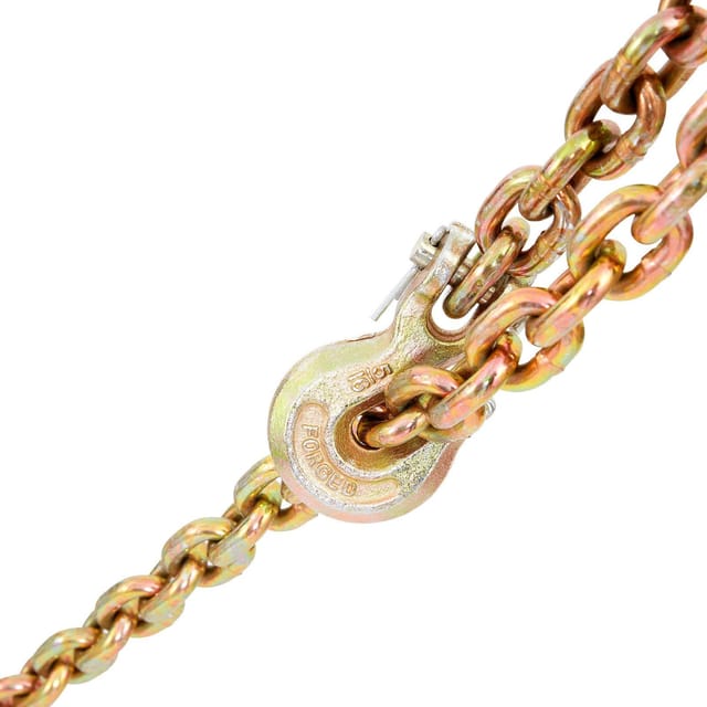 Hebekette G80, Tragfähigkeit 2222,27 Kg, 7,94 Mm X 6,10 M, Mit Haken, Verzinkt Für Baustellen