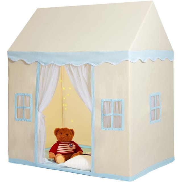 Kinderzelt Für Kinder Von 1-5 Jahren, Mit Matte Und Lampe, Für Drinnen Und Draußen Geeignet, Beige Spielburg Für Jungen Und Mädchen