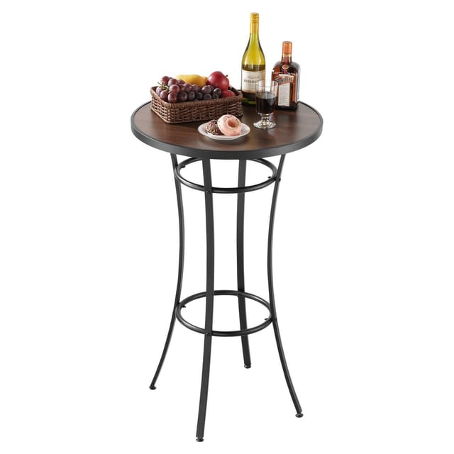 Runder Bartisch Für Den Außenbereich, 60 Cm Durchmesser, Leicht Zu Reinigender Bistrotisch Mit Metallgestell, Ideal Für Kleine Räume Und Terrassen