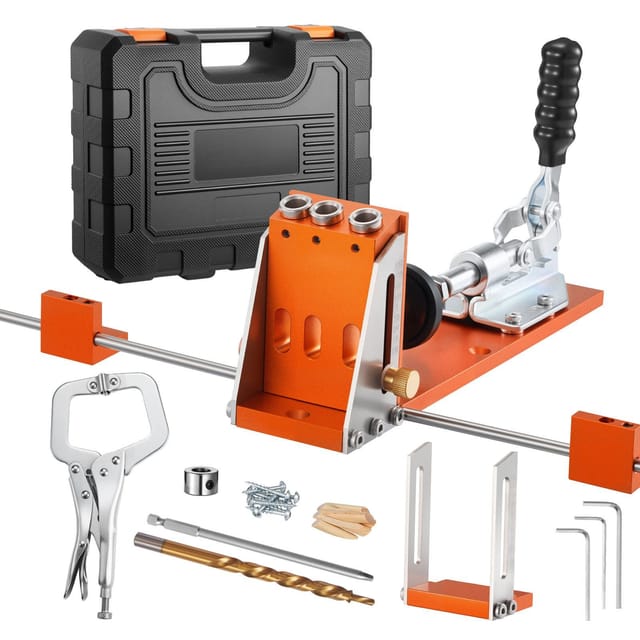Verstellbarer Taschenbohrlehren-satz 12,7 Bis 38,1 Mm Mit Koffer, C-klemme, Bohrern Und Verstärktem Metallrahmen Für Die Holzbearbeitung