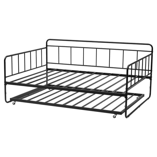Komplettes Schlafsofa Mit Ausziehfunktion, Stabilem Metallrahmen Und Stützlatten, Für Schlaf- Und Wohnzimmer