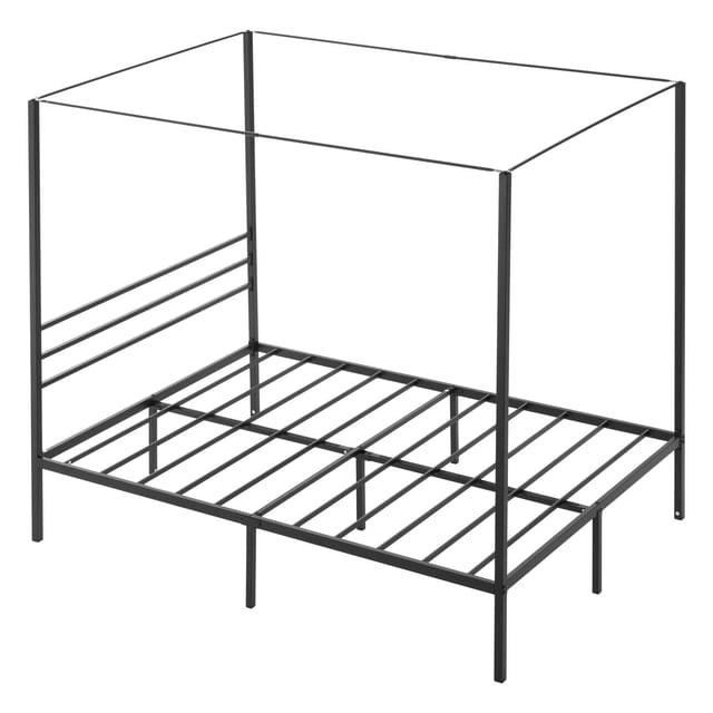 Komplettes Bettgestell, Stabiles Metallgestell Mit Waschbarem Stoffbezug, Praktischer Lattenrost