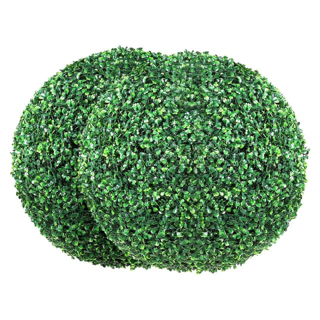 Künstliche Buchsbaumkugeln, 40 Cm, 2er-set, Ganzjährig Grüne Zierpflanzen Für Den Garten
