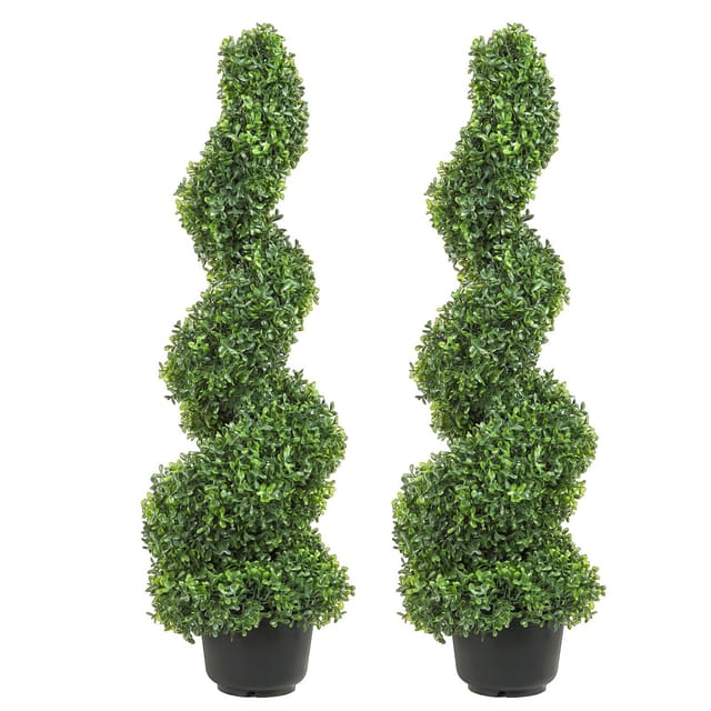 Künstliche Buchsbaum-topiary, 90 Cm, 2er-set, Dekorative Pflanzen Für Drinnen Und Draußen, Austauschbares Laub