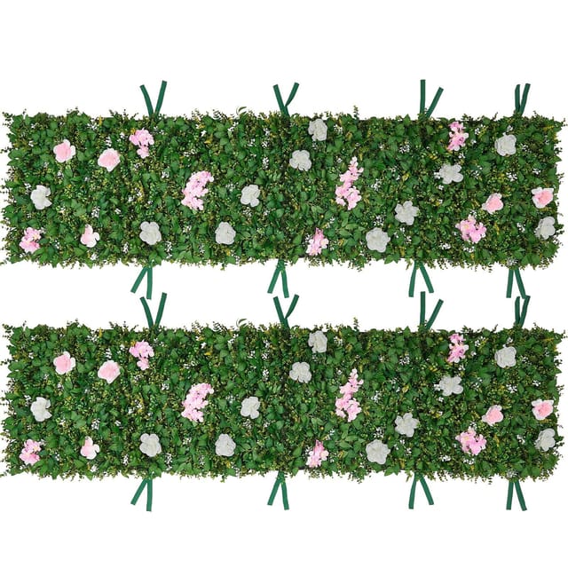 Luxuriöse Künstliche Blumenpaneele, 2er-set, 61 X 2438 Cm, 3d-seidendekoration, Für Hochzeiten, Events Und Als Wohndekoration