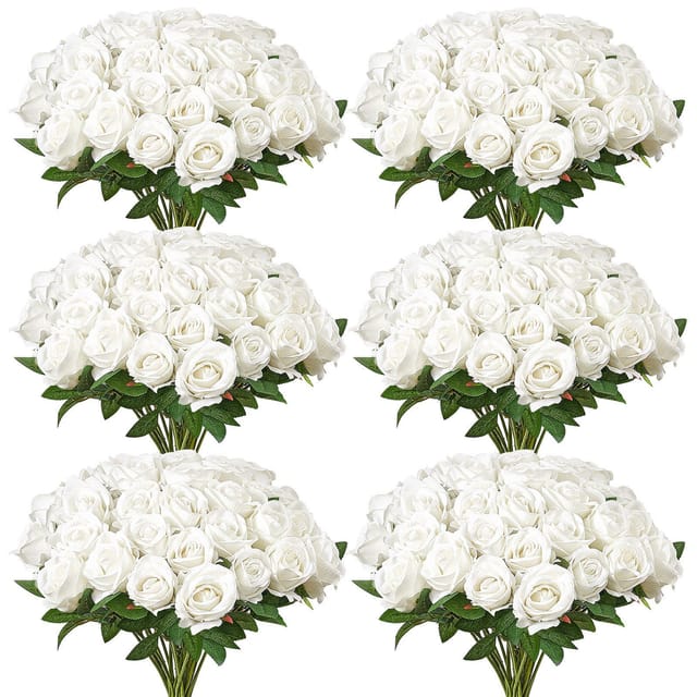 Weiße Künstliche Schaumstoffblumen, 120er-packung, Künstliche Rosen Für Diy-brautsträuße, Partydekorationen Und Gestecke