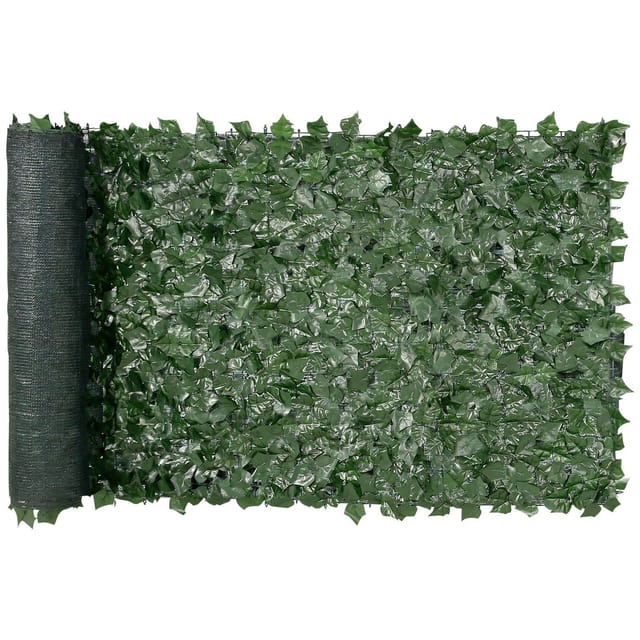 Sichtschutzzaun Aus Künstlichem Efeu, 990 X 2490 Mm, Mit Maschengewebe, Dekorativer Gartenzaun
