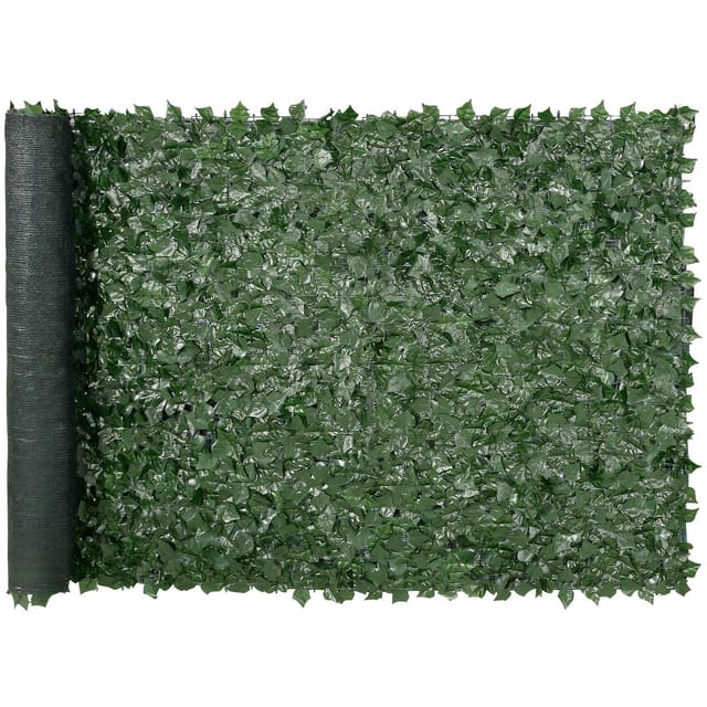 Efeuzaun, Künstliche Grüne Wand 1,5 X 3 M, Pflanzenwand Aus Segeltuch, Gartendekoration