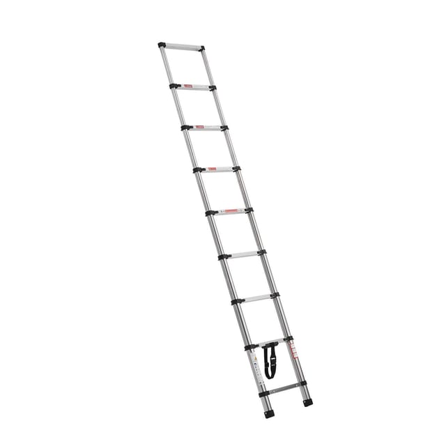 2540 Mm Lange Teleskopleiter Aus Edelstahl, Tragkraft 150 Kg, Mehrfach Per Knopfdruck Einziehbar, Rutschfeste Füße