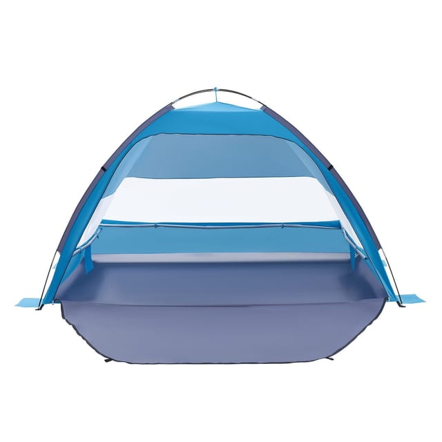 Leichtes, Tragbares 4-personen-strandzelt Mit Upf 50+ Sonnenschutz, Tragetasche Und Sandsäcken, Ideal Für Camping Und Picknicks