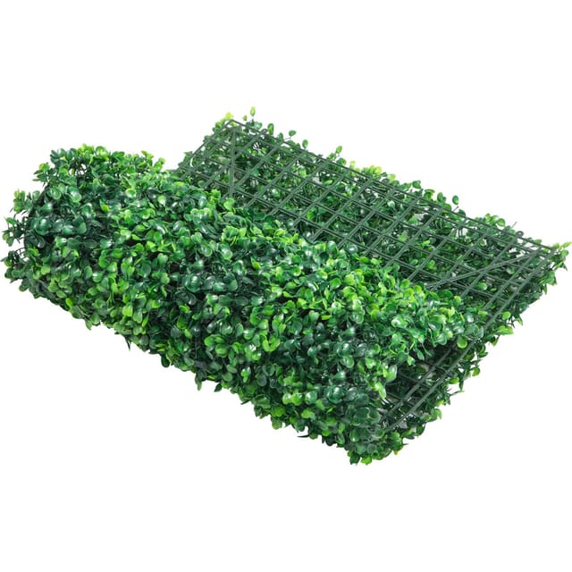 Set Mit 12 Uv-beständigen Künstlichen Buchsbaumhecken, 24 X 16,4 Cm, Dekorative Kunstrasenwände Für Garten Und Sichtschutz