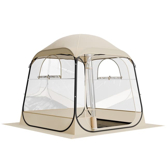 Transparentes, Faltbares Sportzelt 1,83 X 1,83 M Für 2 Bis 4 Personen, Wasserdichter Outdoor-unterstand Mit Bodenplane Und Tarpaulin, Für Camping Und Veranstaltungen