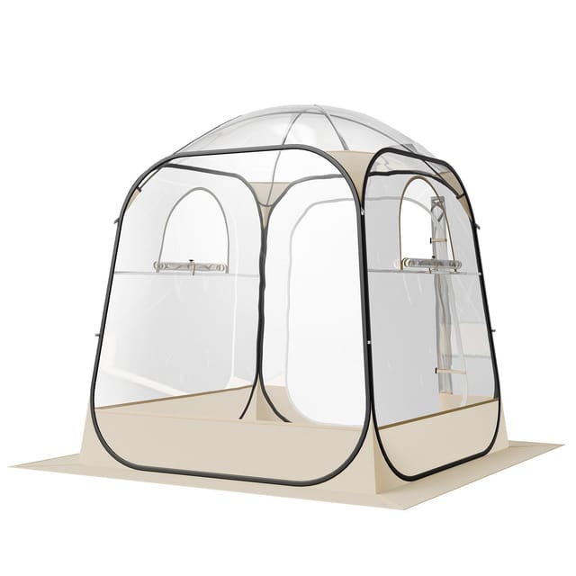Transparentes, Faltbares Bubble-zelt (1,6 X 1,6 M) Für 2 Bis 4 Personen, Wasserdichtes Campingzelt Mit Bodenplane, Ideal Für Veranstaltungen Und Angeln