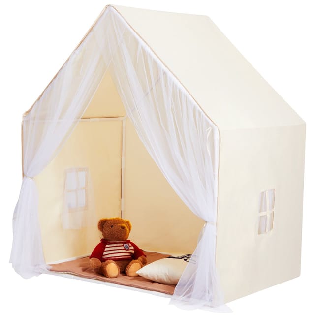 Kinderzelt Für Kinder Von 1-5 Jahren, Spielzelt Mit Matte Und Lampe, Für Drinnen Und Draußen Geeignet, Beige, Für Jungen Und Mädchen, Maximale Effektivität