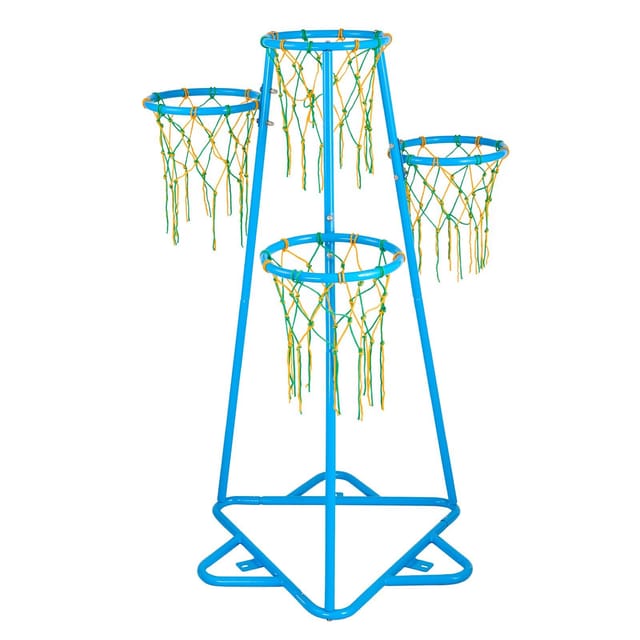 Basketballkorb Für Kinder Mit 4 Körben, Höhenverstellbarem, Tragbarem Ständer Und 3 Bällen, Basketballspielzeug Für Drinnen Und Draußen, Für Jungen Und Mädchen