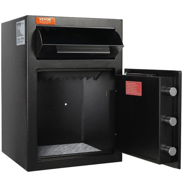 Tresor Mit Einwurfschlitz Und Elektronischem Schloss, 2 Notfallschlüssel, Maße 51,4 X 35,5 X 35,5 Cm, Ideal Für Zuhause Oder Büro
