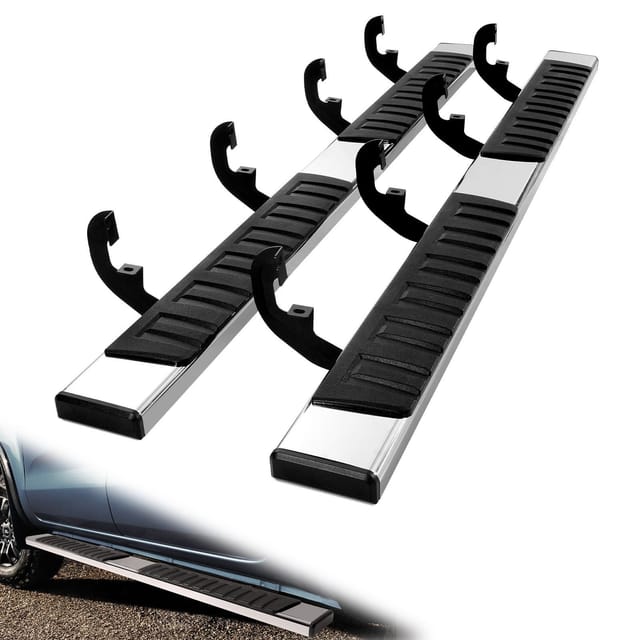 6-zoll-trittbretter Aus Edelstahl Für Chevy Silverado Und Gmc Sierra (modelljahre 2019–2024), Tragfähigkeit 500 Lb (ca. 227 Kg), 2-teiliges Hochleistungs-set