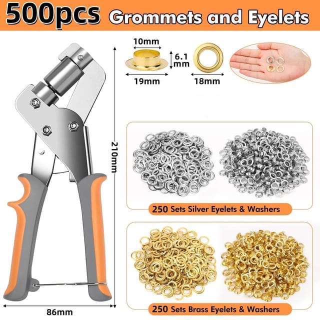 Packung Mit 500 Ösen (10 Mm) Mit Clips Für Gartenplanen, Ideal Zum Befestigen Und Abdichten Im Außenbereich