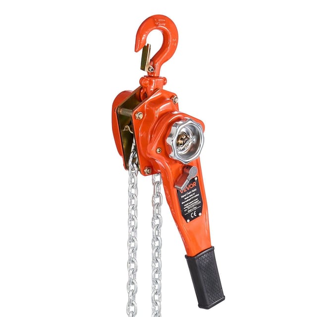 750 Kg Handhebelwinde, 6 M Kette Aus G80-legierungsstahl, Mechanische Doppelbolzenbremse, Um 360 Grad Drehbare Haken Für