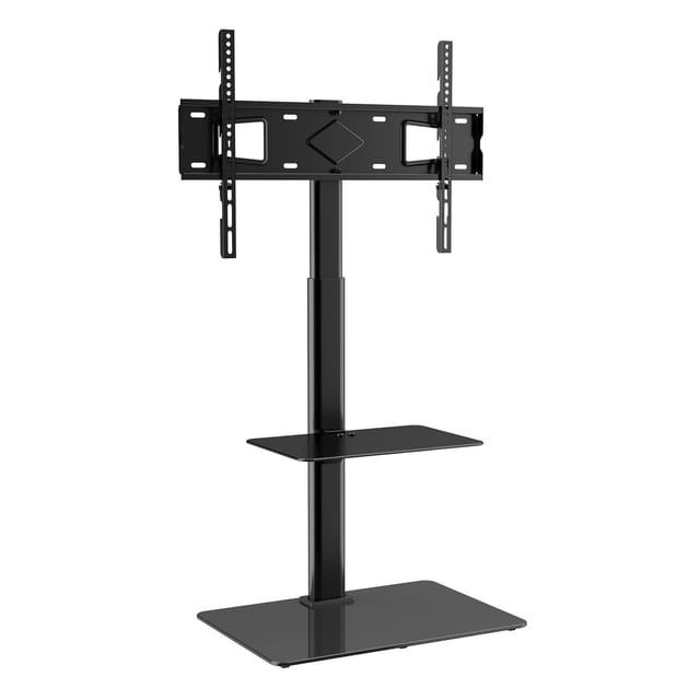 Verstellbare, Wandmontierte Tv-halterung Für Bildschirme Von 32 Bis 65 Zoll, Höhenverstellbar Mit Standfuß Aus Gehärtetem Glas, Ideal Für Wohnzimmer Und Schlafzimmer