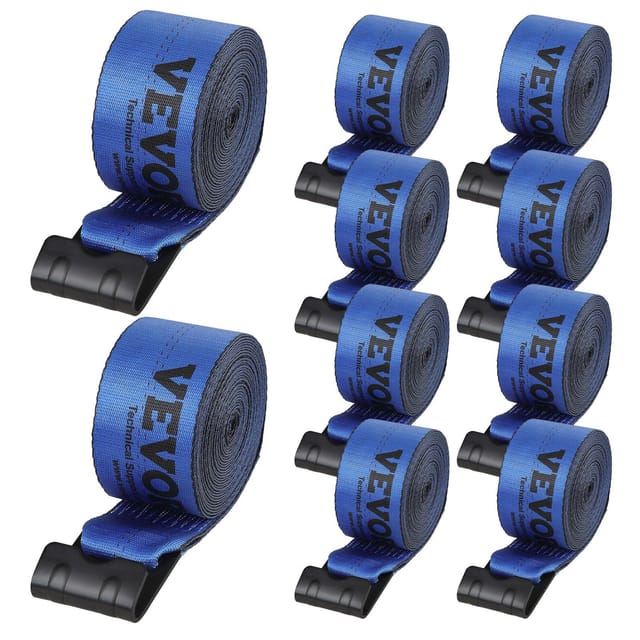 Zurrgurte 10,2 Cm X 9,1 M, Tragfähigkeit 2722 Kg, Bruchlast 8165 Kg, Für Lkw, Anhänger, Pritschenwagen, Rettungsfahrzeuge, 10er-packung