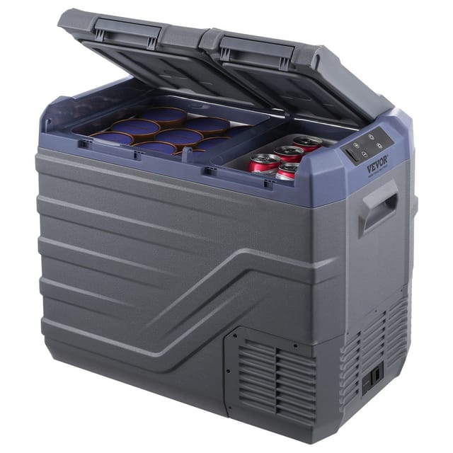 Autokühlschrank, Tragbarer 39-liter-gefrierschrank Mit Zwei Temperaturzonen, 12-v-kühlschrank, -20 Bis 20 °c, 12–24 V Dc 100–240 V Ac Kompressor Für Camping, Outdoor-aktivitäten Und Wohnmobile