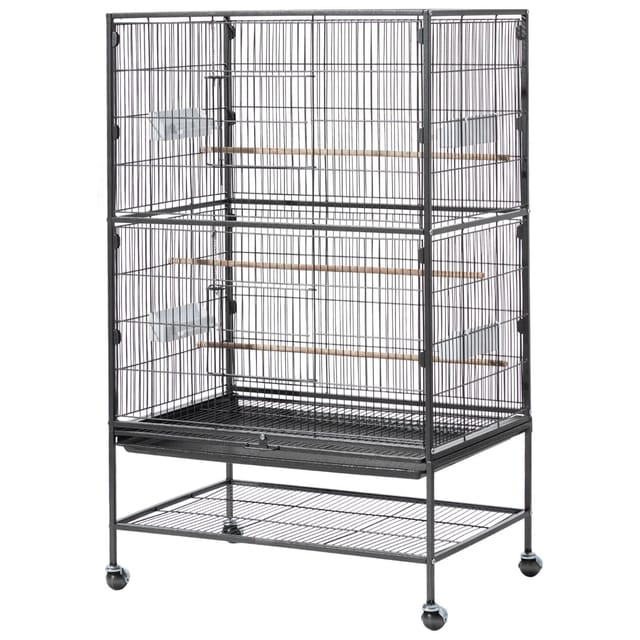 Vogelkäfig Aus Schmiedeeisen, 800 X 520 X 1320 Mm, Mit Sitzstangen, Ausziehbarer Schublade Und Futtertrögen, Für Papageien Und Kanarienvögel