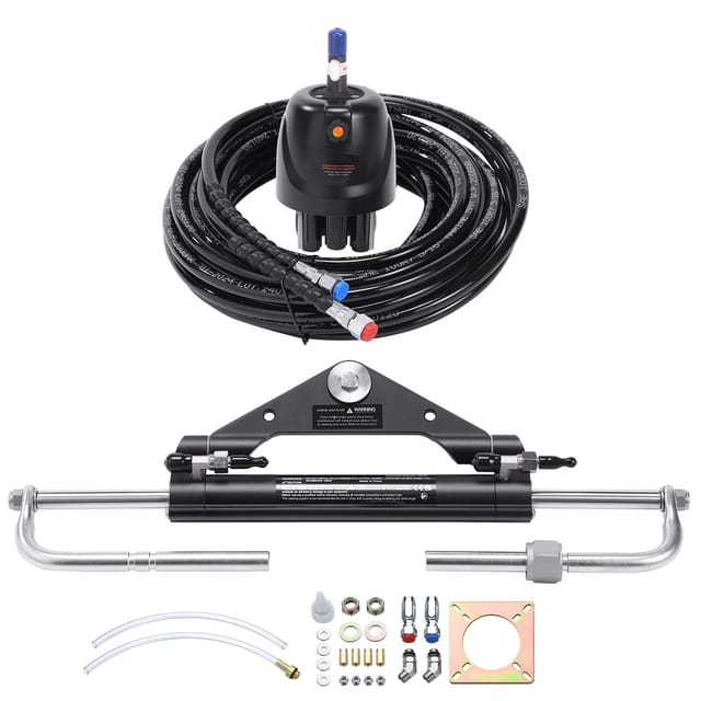 Hydraulisches Lenkset Für 150-ps-außenbordmotor, Lenkpumpe, Doppeltwirkender Zylinder, 7,3 M Flexibler Schlauch, Boot
