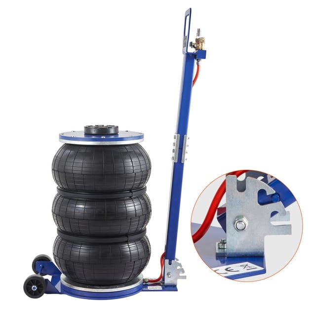 5-tonnen-druckluftheber Mit Dreifachbalg, Luftzylinder Mit 6 Stahlrohren, 47 Cm Hubhöhe, Für Garage, Werkstatt Und Geländewagen