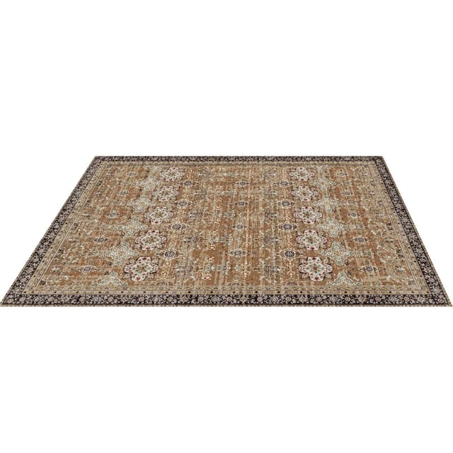 Großer, Waschbarer Teppich (75 X 95 Fuß), Rutschfest, Weich, Vintage-design, Für Haustiere Und Kinder Geeignet, Ideal Für Schlafzimmer, Wohnzimmer Und Büro.