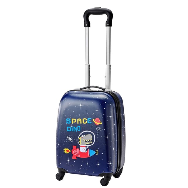 Zweiteiliges Kindergepäckset Mit Dinosaurier-motiv, Bestehend Aus Einem 45,7 Cm Großen Hartschalenkoffer Und Passendem Rucksack, Ideal Für Flugreisen, Schule Und Geburtstage.