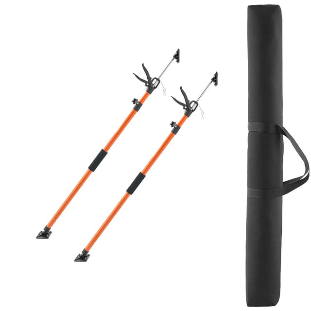 Set Aus 2 Teleskopierbaren Kleiderstangen, 116 Bis 290 Cm, Stahl, 3-fach Verstellbar, Tragkraft 70 Kg, Gips