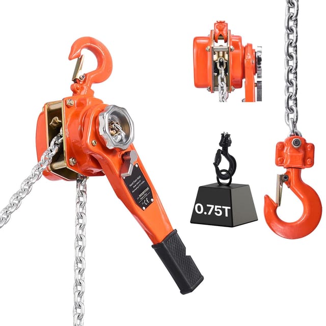 Manuelle Hebevorrichtung, Tragfähigkeit 750 Kg, 3 M Lange Kette Aus G80-legierungsstahl, Mechanische Bremse, Doppelratsche, Drehbare Haken