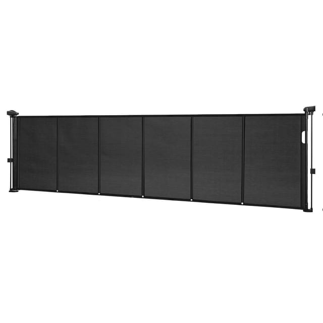 Einziehbares Schutzgitter Für Kinder Und Haustiere, 870 Mm Breit, Ausziehbar Bis Zu 2800 Mm, Schwarzes Netzgewebe, Für Treppen, Türöffnungen Und Flure
