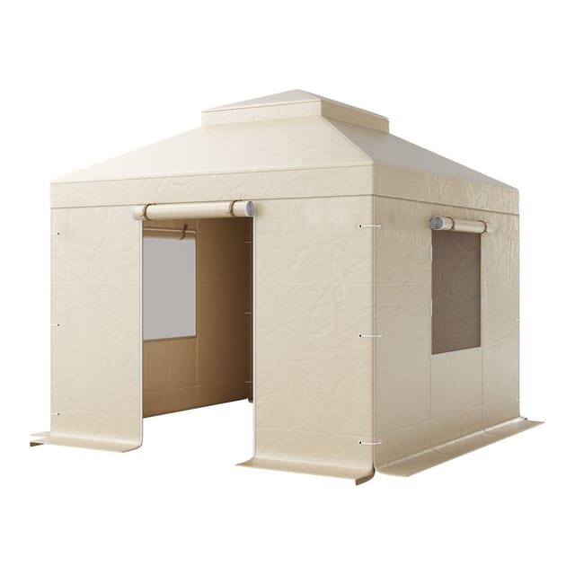 Winterabdeckung Für Einen 3,05 X 3,05 M Großen, Feststehenden Pavillon, Doppelwandig Mit Fenstern, Aus Hdpe-plane, Pavillon Nicht Im Lieferumfang Enthalten