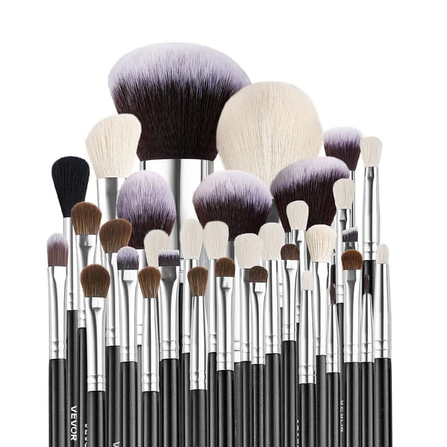 Set Mit 34 Professionellen Make-up-pinseln, Darunter Foundation-, Lidschatten- Und Concealer-pinsel, Inklusive Tragetasche, Für Anfänger Und Profis